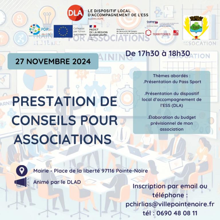 Prestation de conseils pour associations